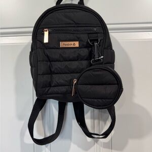Reebok Black Backpack with Gold Accents